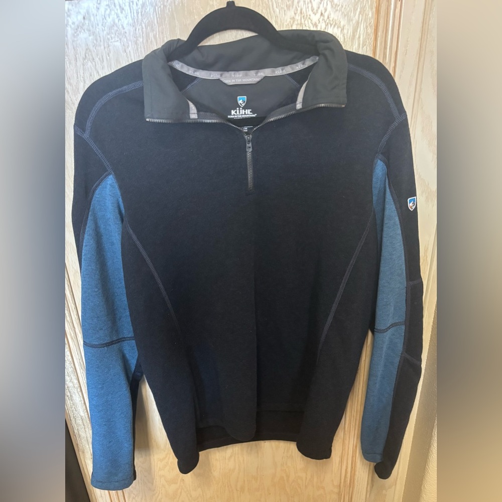 Kuhl Revel Sweater M 1/4 Zip Fleece‎ Outdoor Pullover Mutiny Blue/Kuhl Blue READ